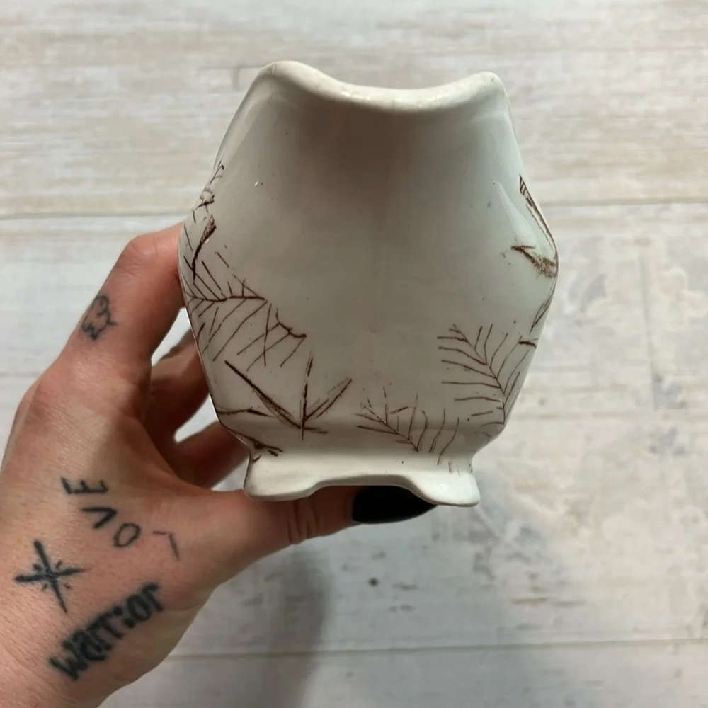 Vintage J. H Davis Chatsworth Ceramic Gravy Boat Bamboo Design